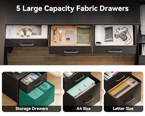 71 inch L Shaped Desk with File Drawers W2933