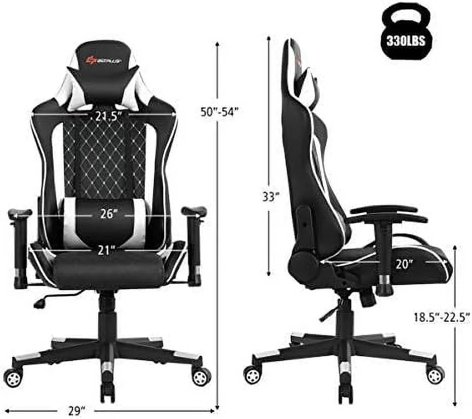 White Gaming Recliner Chair R7798