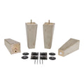Antique Gray Square Tapered Wood Sofa Legs Set of 4 L3966