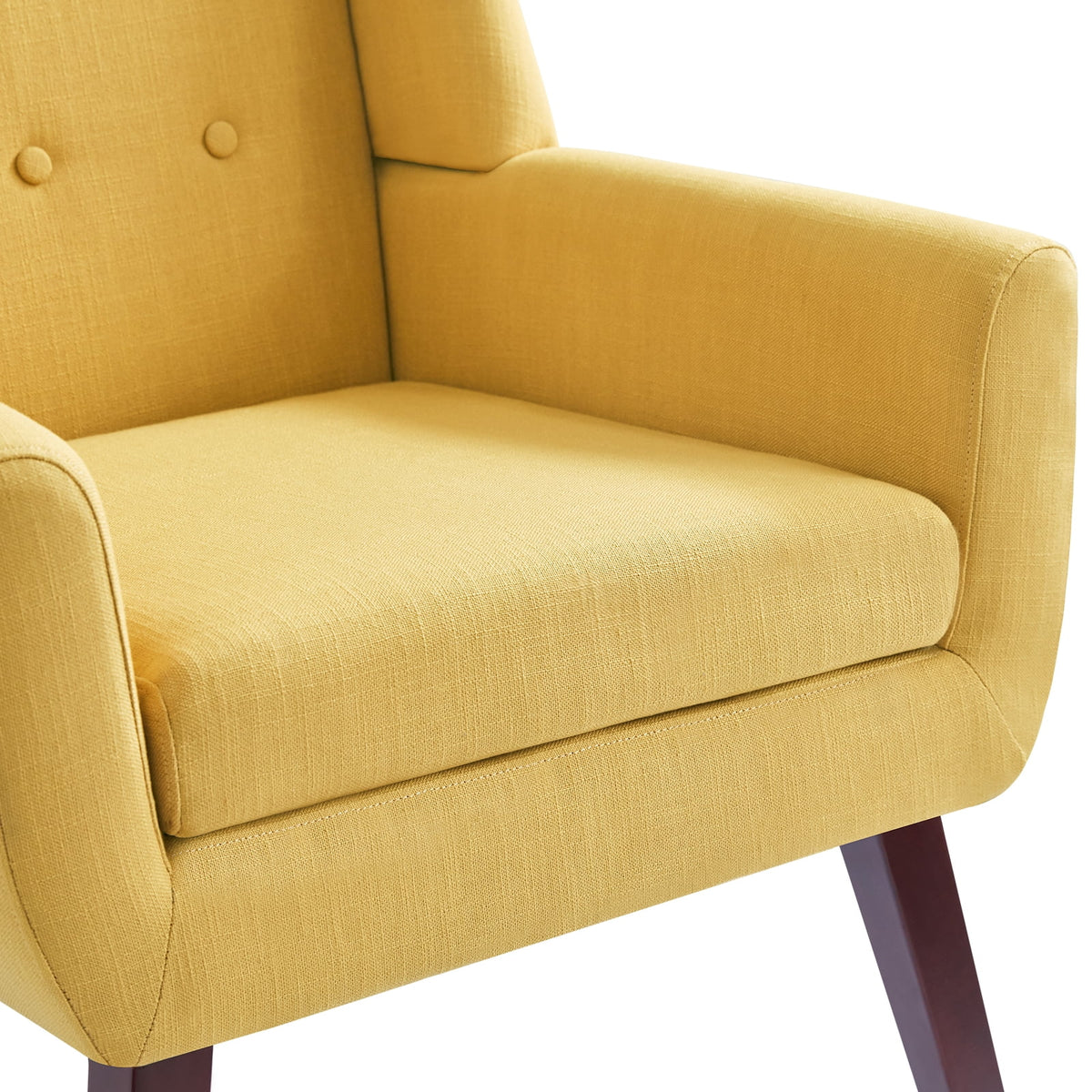 Yellow Linen Fabric Upholstered Accent Chair V91705