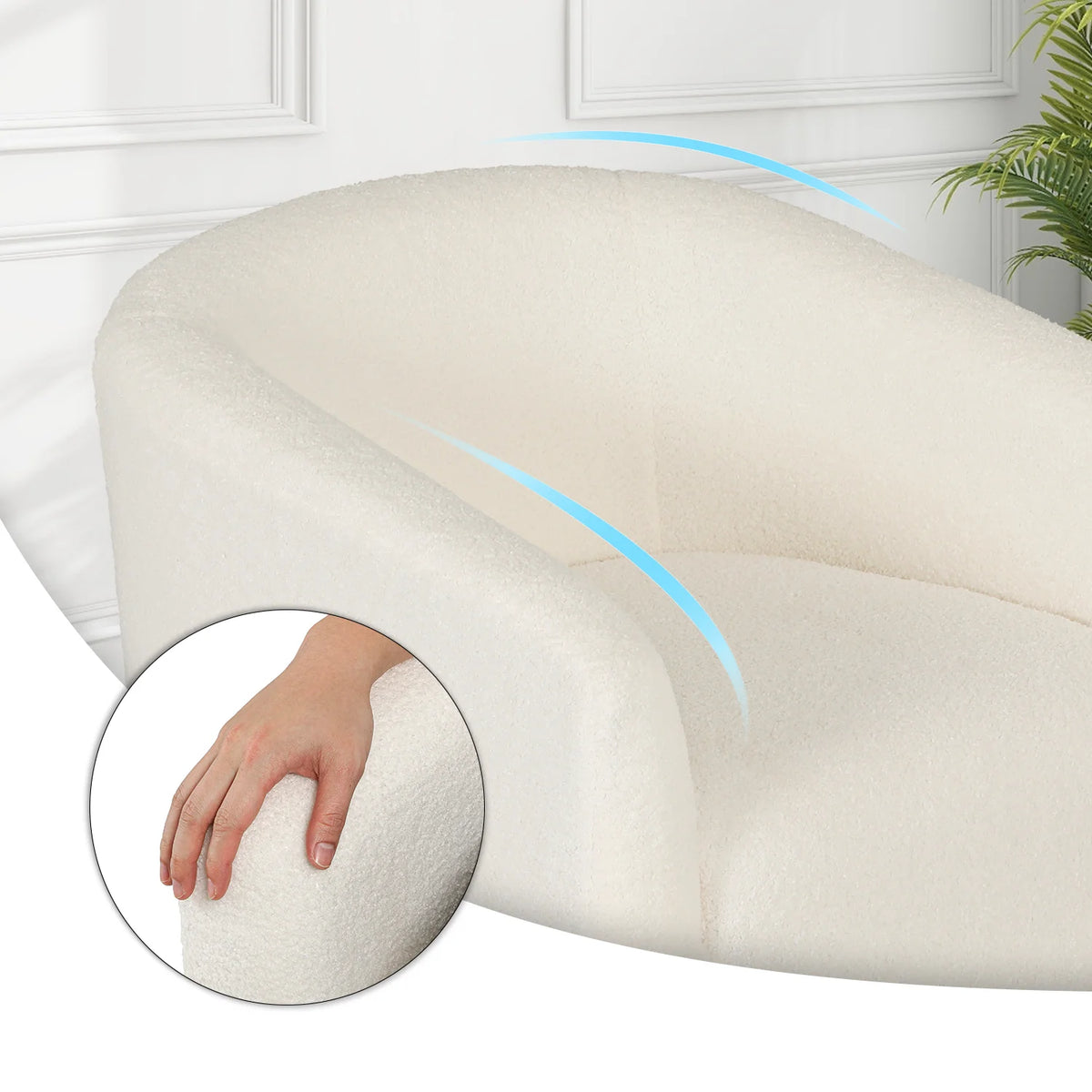 Cream Sherpa Upholstered Accent Chair I795323