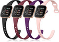 4 Pack Silicone Bands for Fitbit Versa Small Black Pink Sand Wine Red V830786