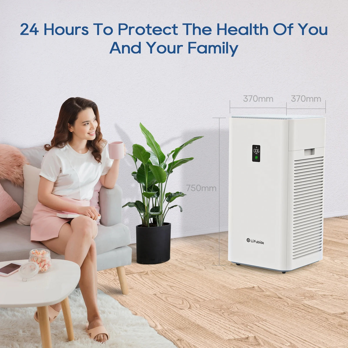 Large Room Air Purifier H13 True HEPA 4555 Sq.Ft Coverage 24dB Low Noise Smart Air Purifier H3052