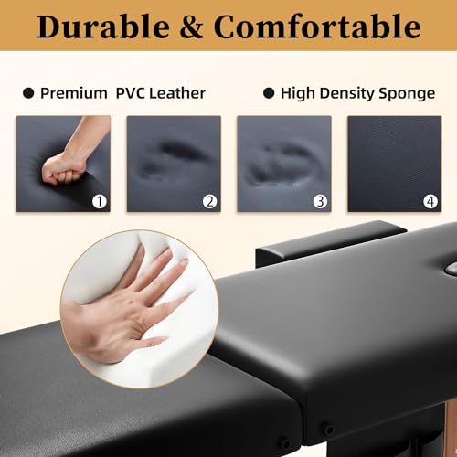 Portable 2 Section Foldable Massage Table Black T398