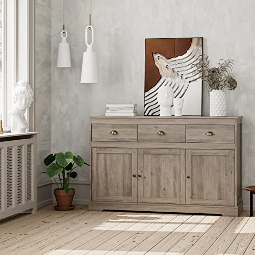 White Buffet Cabinet with 3 Drawers & 3 Doors W239