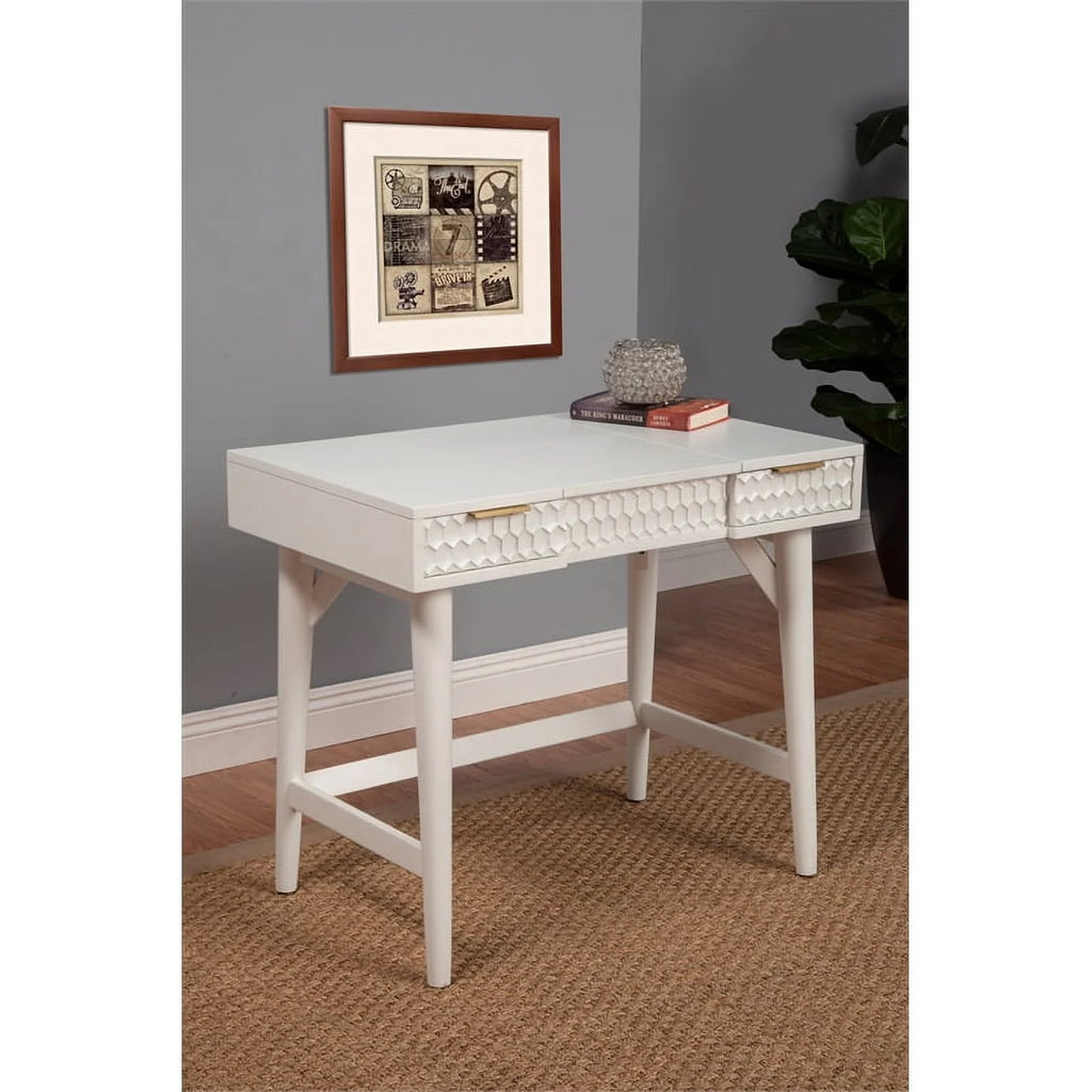 White Full Panel Bed & Bedroom Vanity 2-Piece Set X7639
