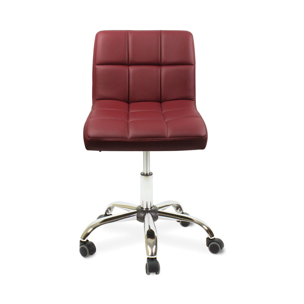 Red Adjustable Armless Tufted Desk Chair F441161