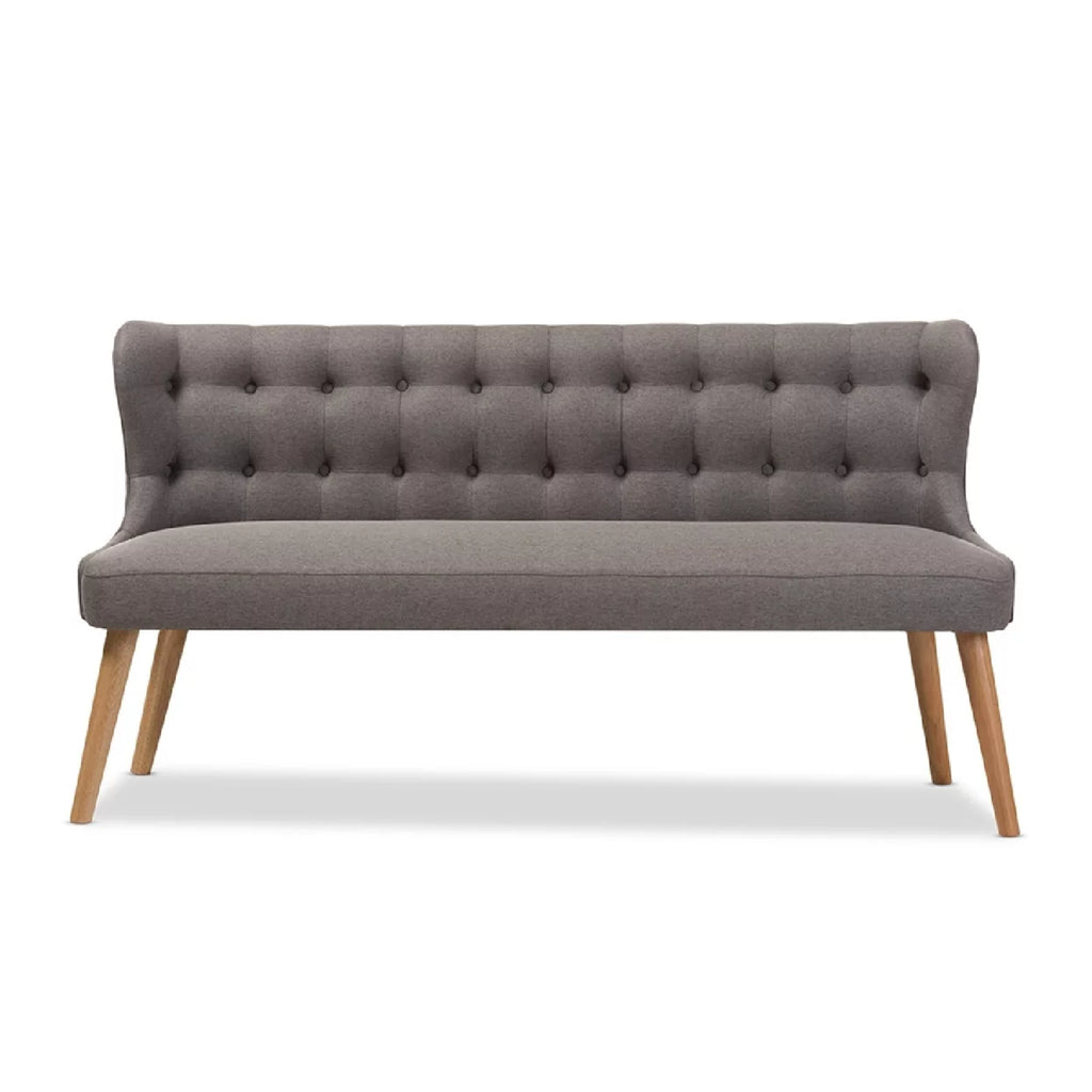 Grey Fabric 3-Seater Settee Bench L522457
