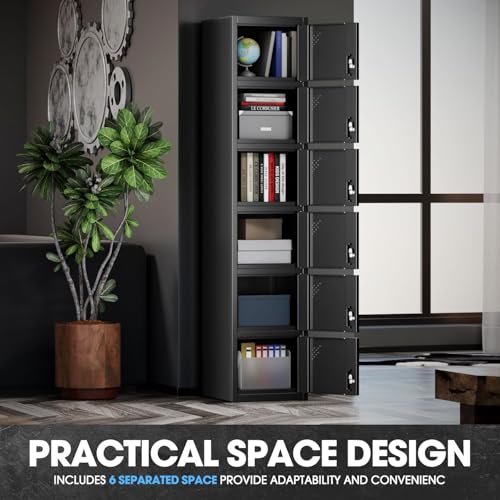 Metal Storage Cabinet with Keys, 71" 1 Door Black P34561