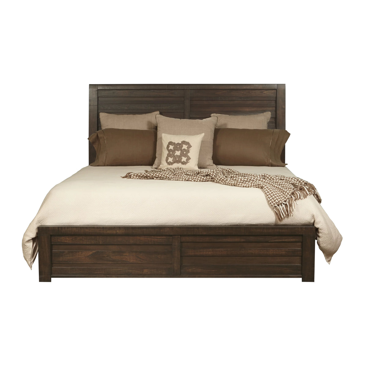 Espresso Wood Bedroom Set with King Bed Dresser Mirror Nightstand Chest N124782