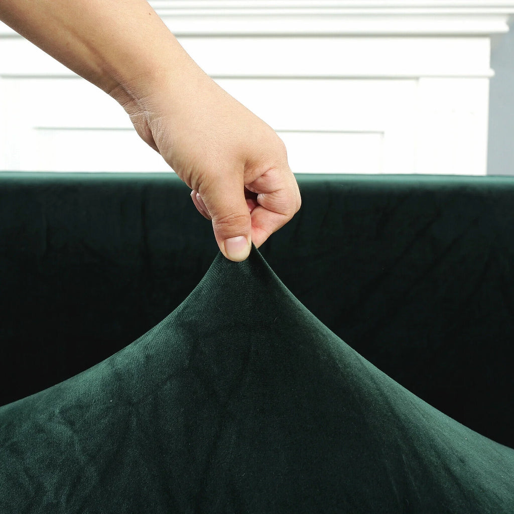 Velvet L Shape Sofa Cover with 2 Pillowcases B77956