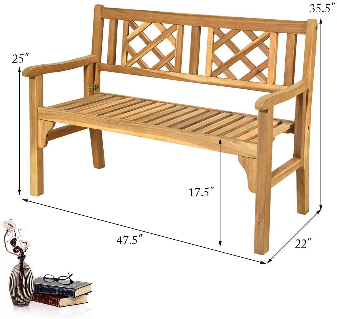 4 Ft Teak Acacia Wooden Patio Bench U34983