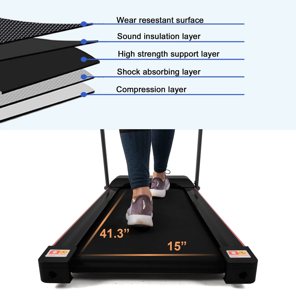 Folding Treadmill with Desk 2.5HP Compact Electric Treadmill U260134
