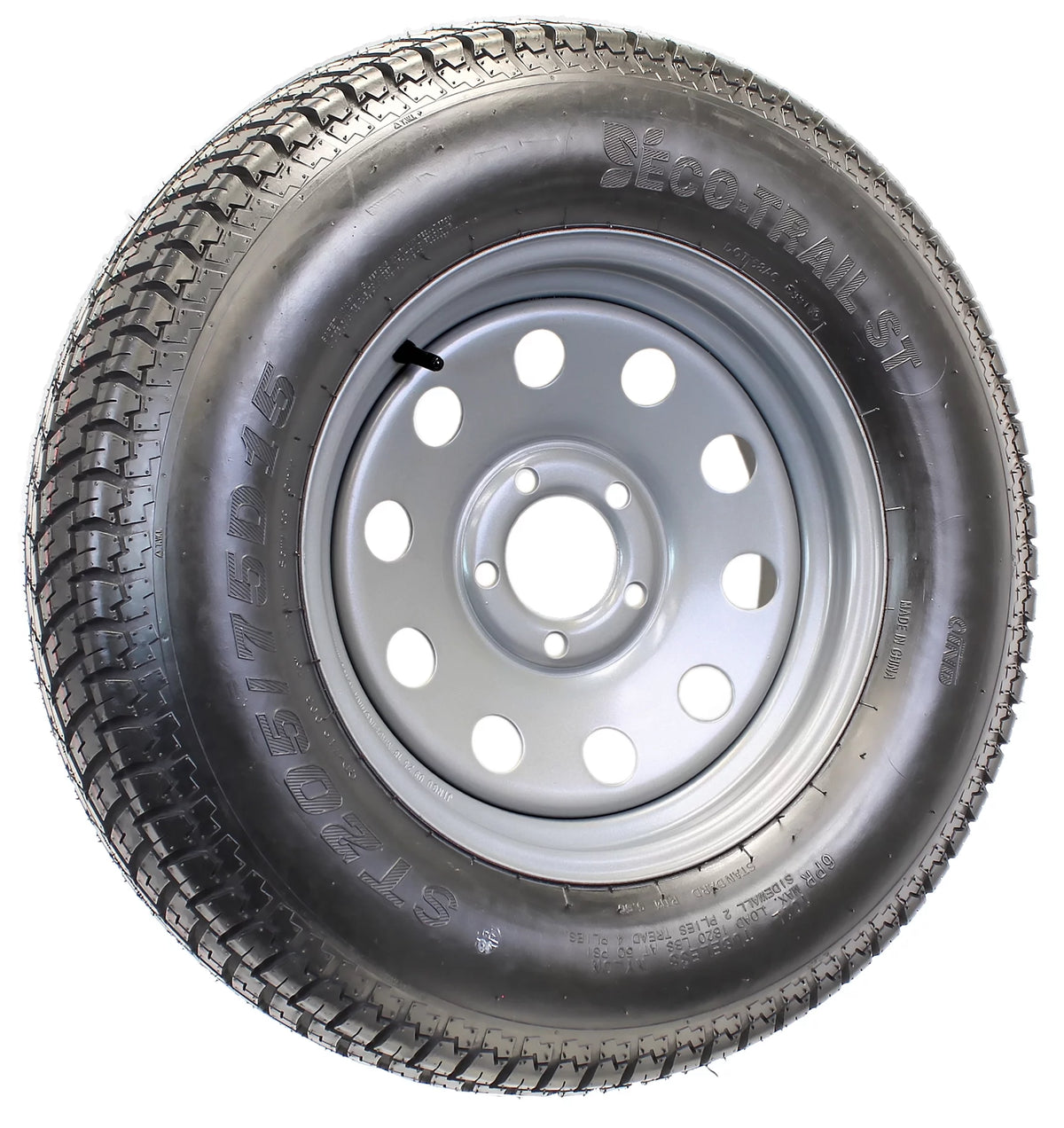ST205/75D15 15 in. Load C 5 Lug Silver Modular Trailer Tire On Rim B93320