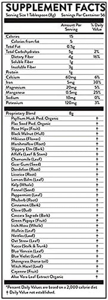 Unflavored Fiber Cleanse Powder Supplement 16-Ounces Z7001