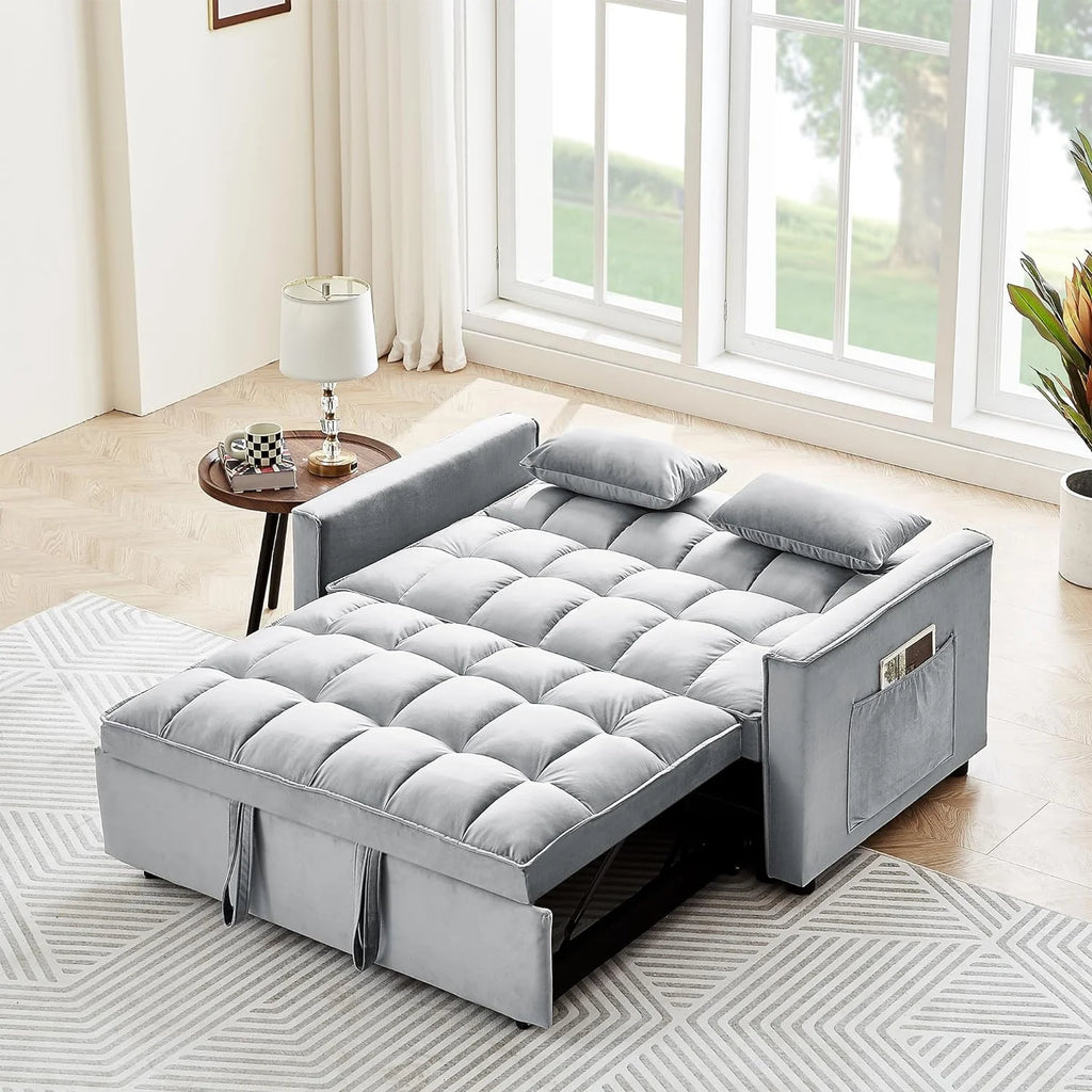 Velvet Convertible Sleeper Sofa Bed Q27030