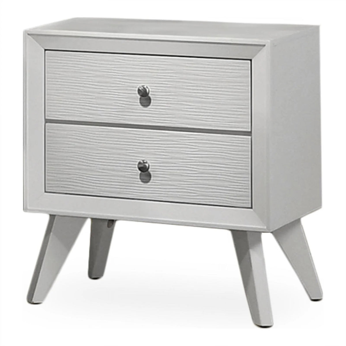 White Wood 3pc Bedroom Set King 2 Nightstands C856433