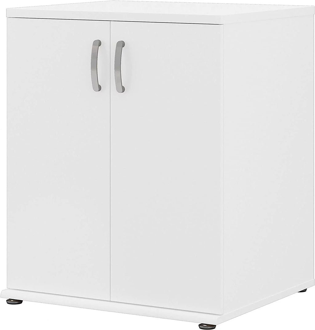 White Laundry Room Storage Cabinet with Doors and Shelves B1140
