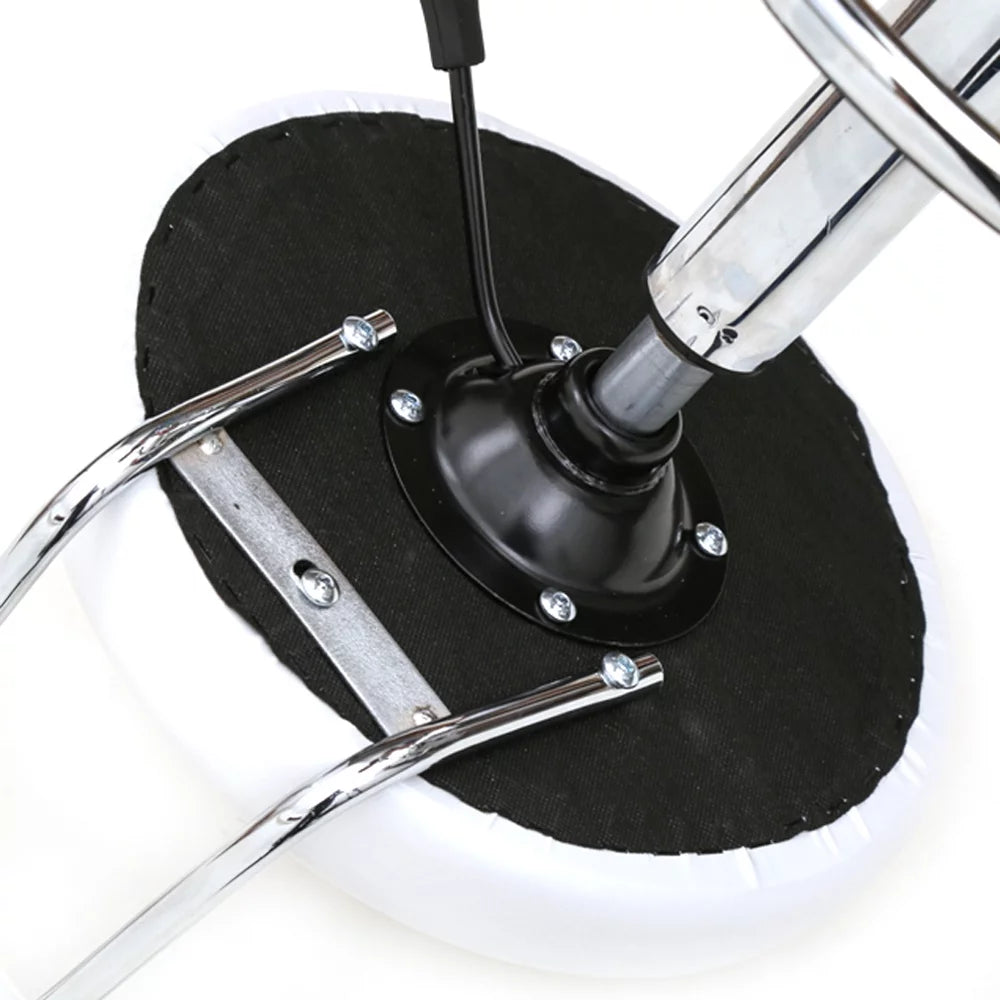 White Adjustable PU Leather Rolling Stool P6611