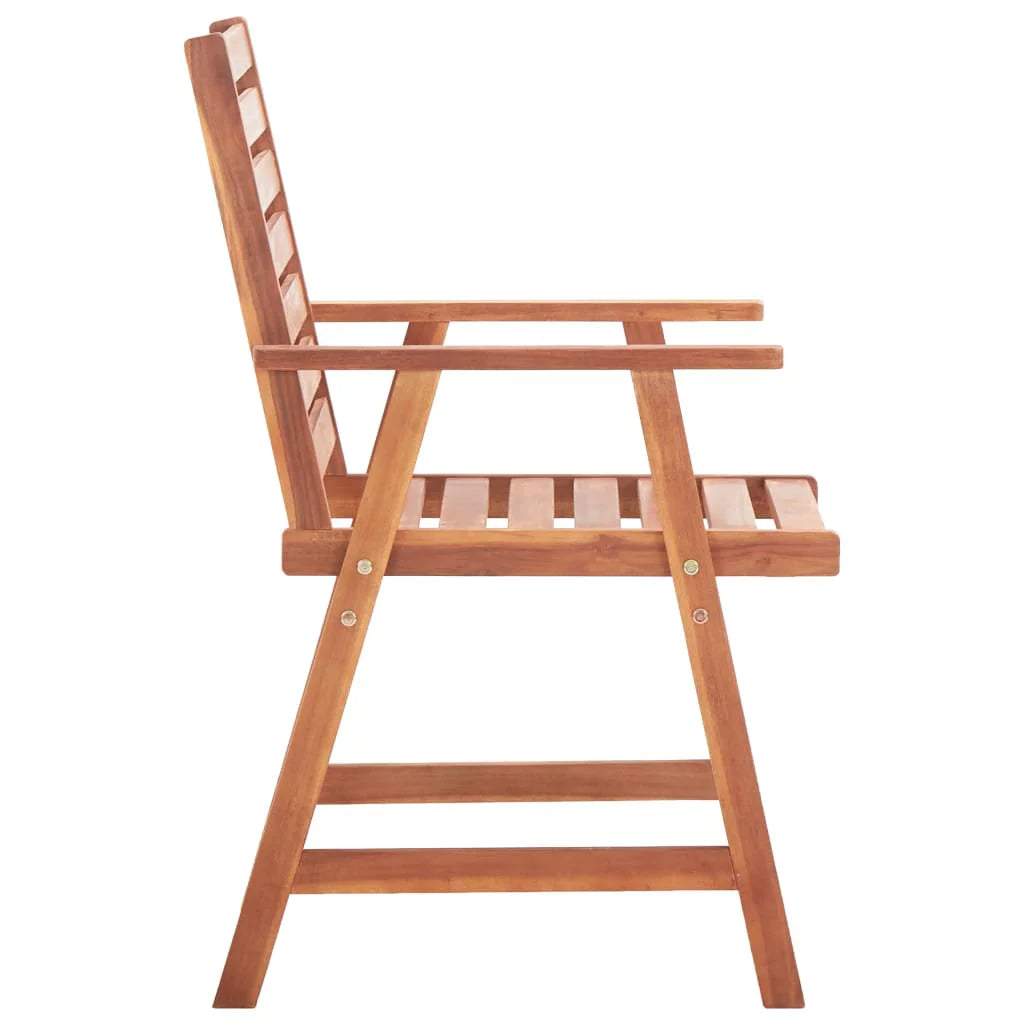 3 pcs Acacia Wood Patio Dining Chairs with Cushions Y2250