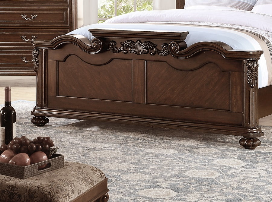 4pcs Eastern King Bed Dresser Mirror Nightstand R6626