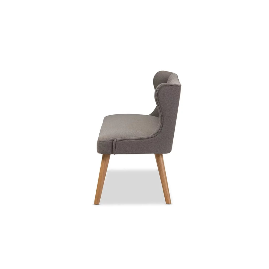 Grey Fabric 3-Seater Settee Bench L522457