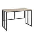 White Oak Gunmetal Slatted Desk Q646