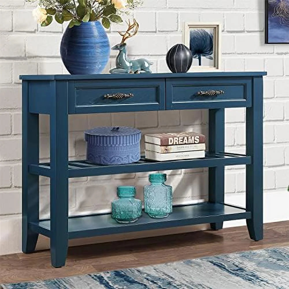 36" Narrow Long Solid Wood Console Entry Table Brown J589