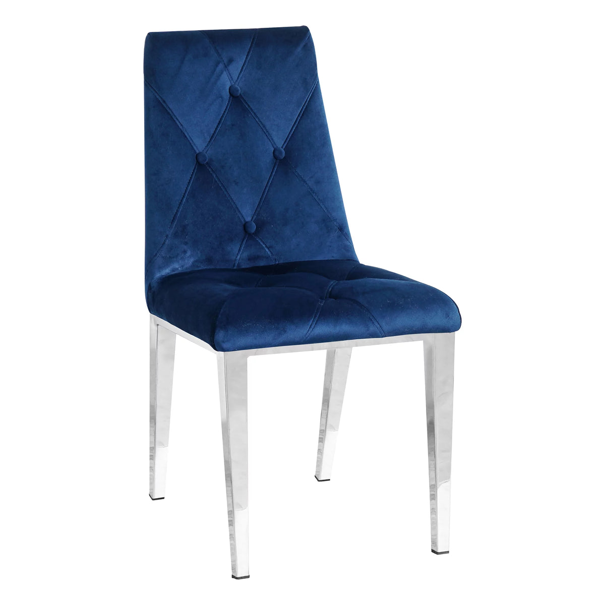 Blue Velvet Fabric Dining Chairs Set of 2 A94492
