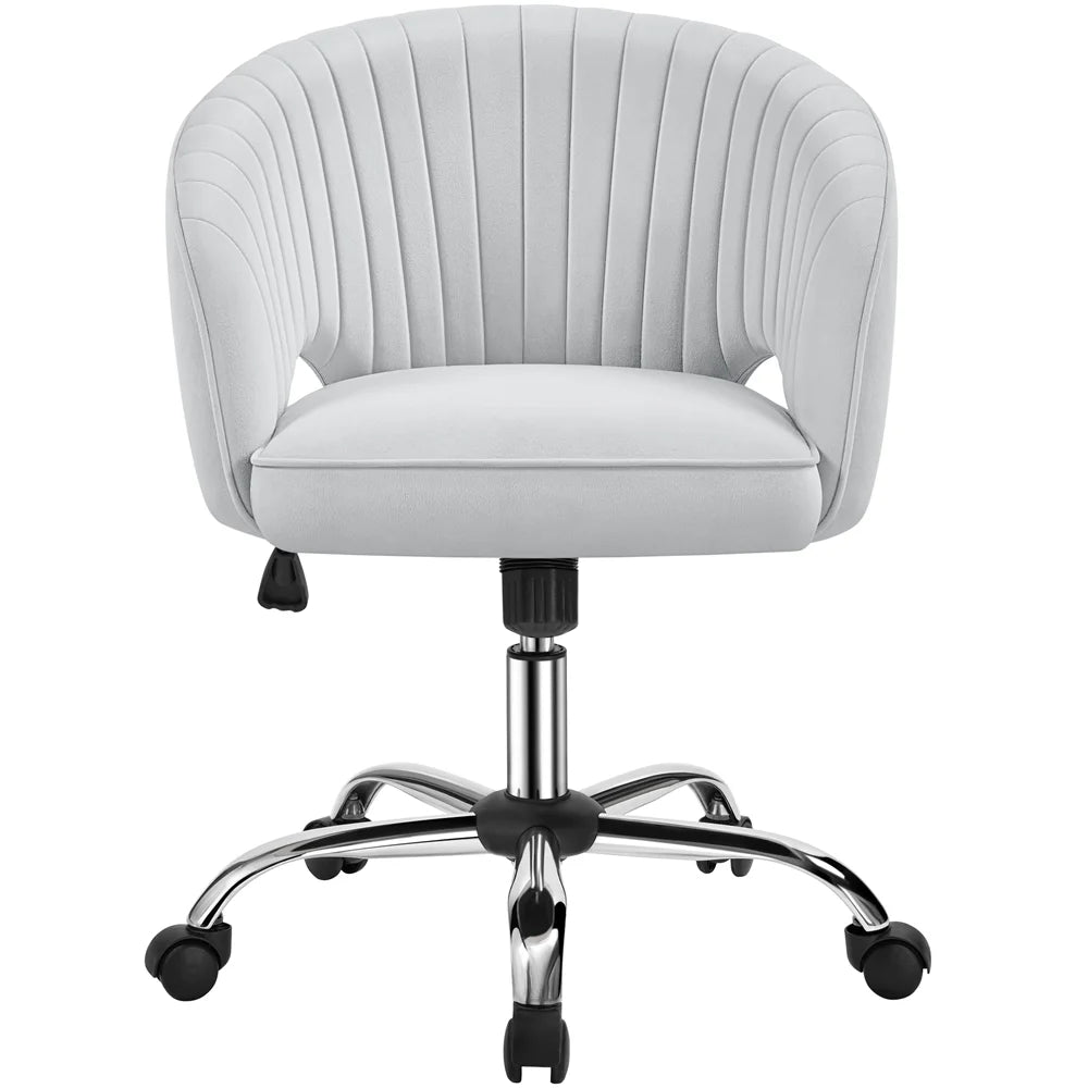 Light Gray Velvet Swivel Office Chair Z526