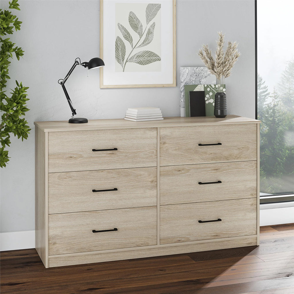 Black 6 Drawer Dresser N5679