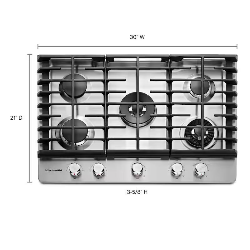 30 in. Stainless Steel Gas Cooktop with 5 Burners R811983