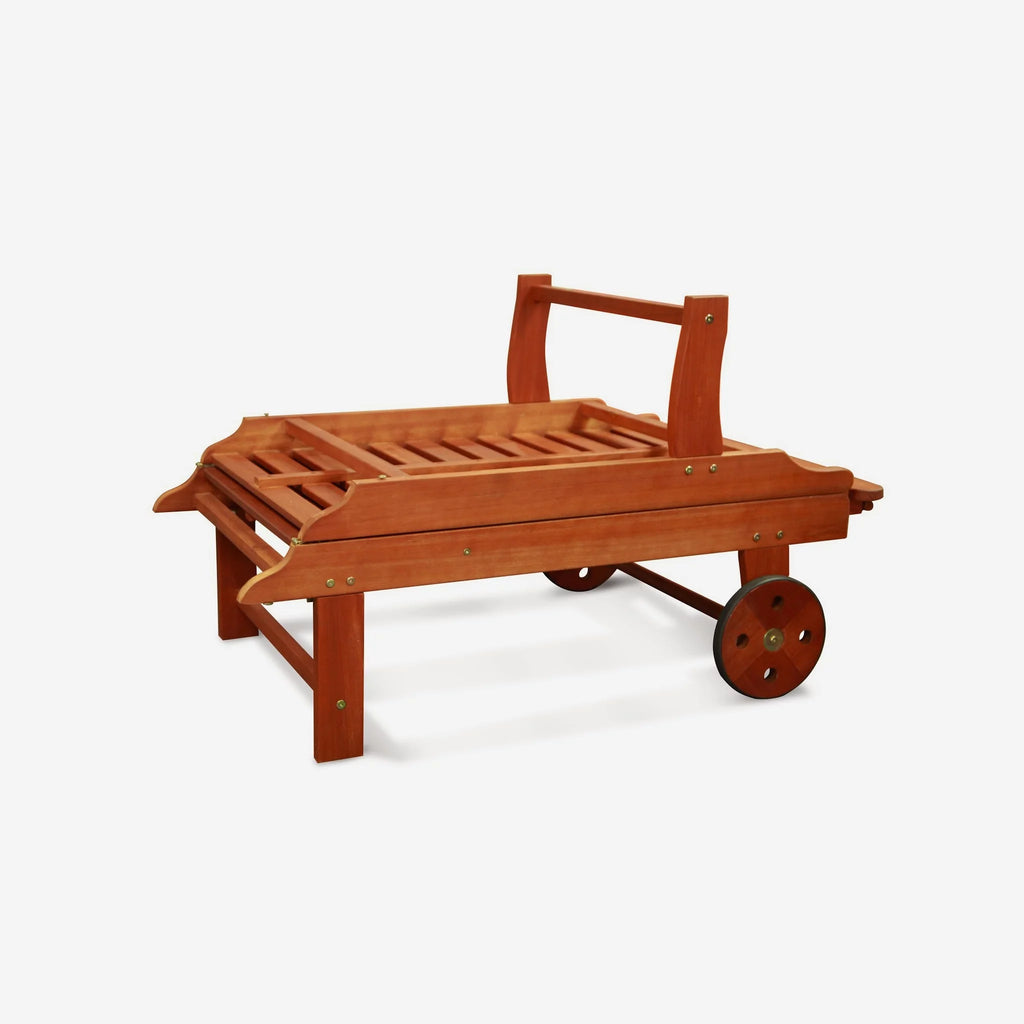 Brown Wood Folding Chaise Lounge F3784