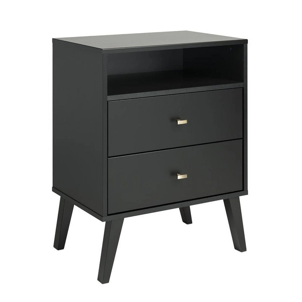 Black 2 Drawer Tall Nightstand M627032
