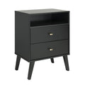 Black 2 Drawer Tall Nightstand M627032