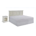 Off White Wood King Headboard And Nightstand P30877