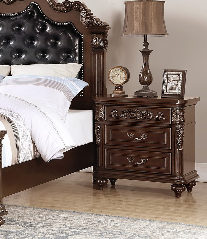 4pcs Eastern King Bed Dresser Mirror Nightstand R6626