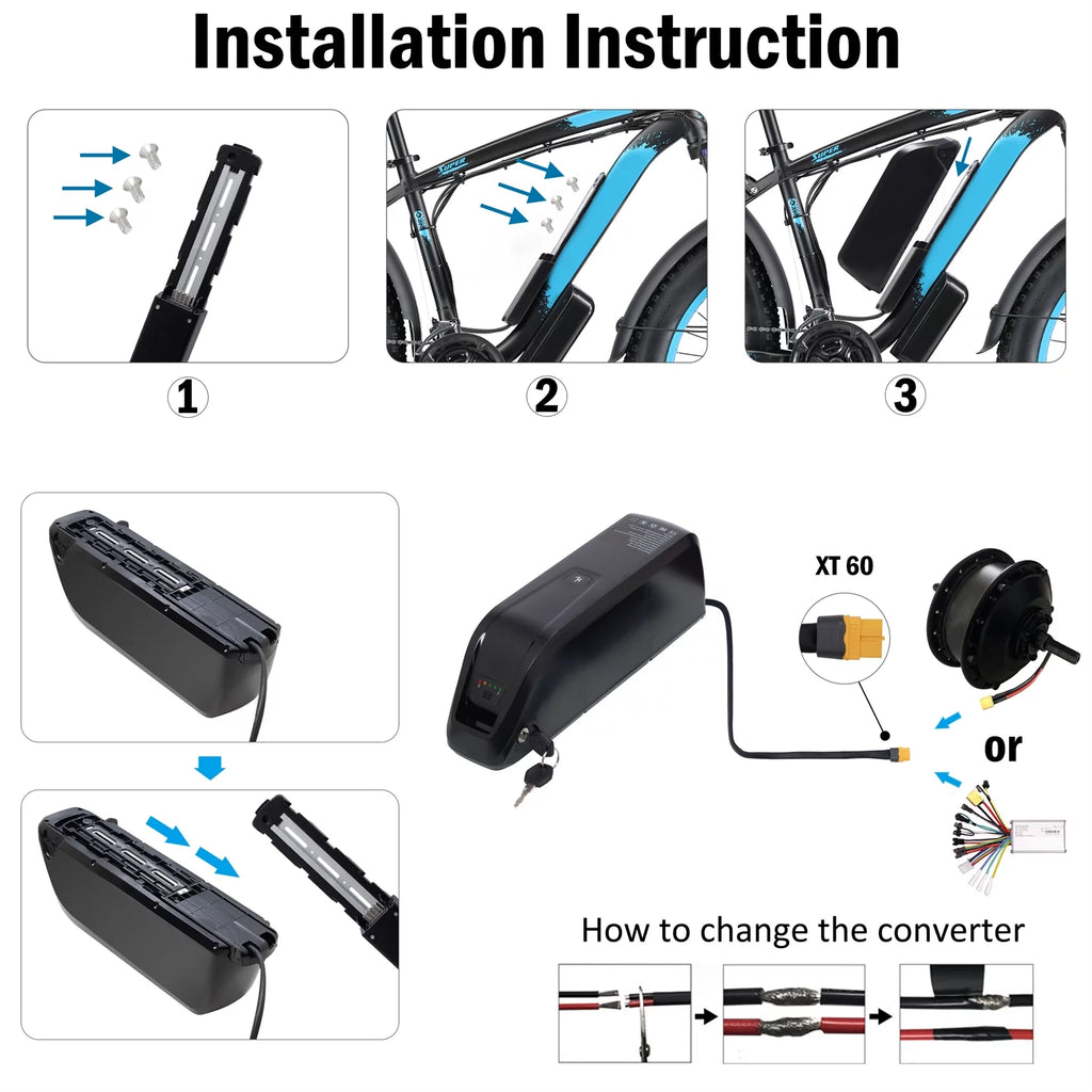 48V 20AH Lithium Ebike Battery with Charger L5020