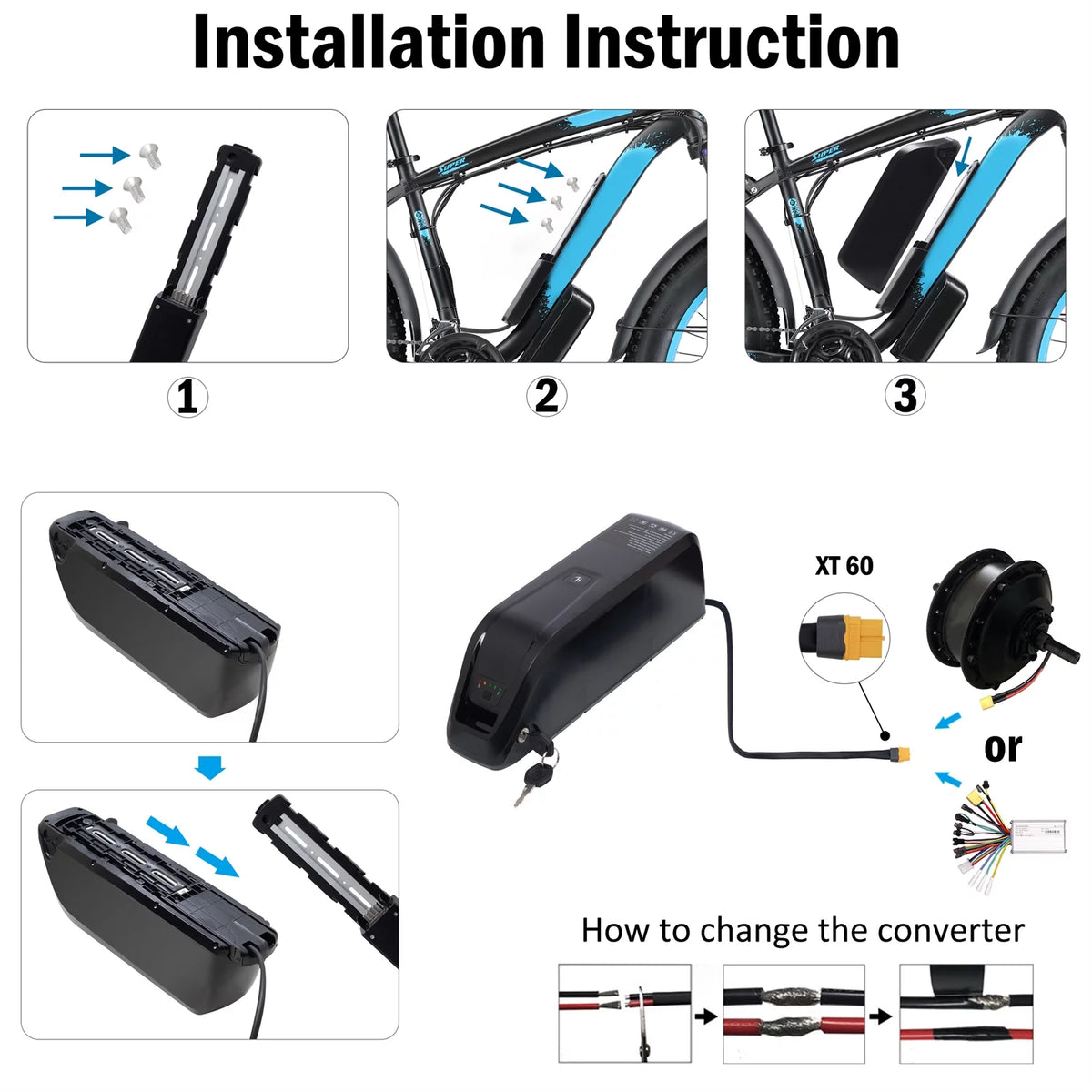 48V 20AH Lithium Ebike Battery with Charger L5020