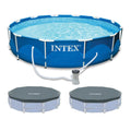 12'x30 Metal Frame Swimming Pool with Filter Pump & Pool Cover K670