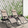 Beige Zero Gravity Foldable Lounge Chair Pack of 2 E800336