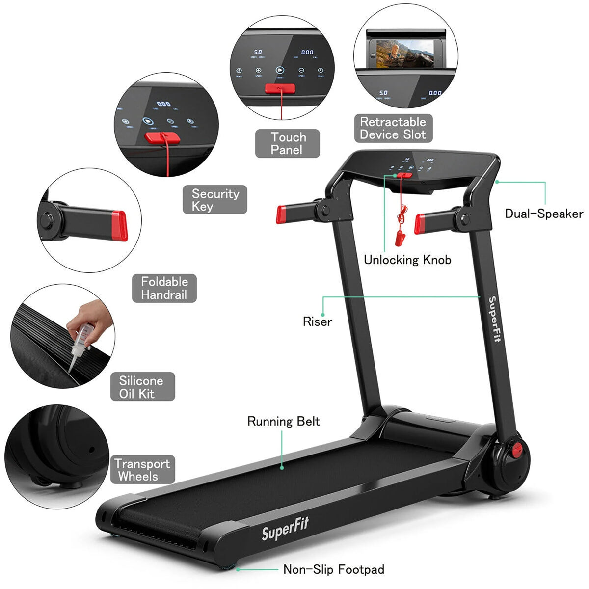 Folding Electric Treadmill Running Machine S4512