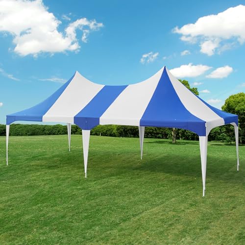 White 26x19ft Heavy Duty Canopy Tent with 8 Removable Sidewalls L32557