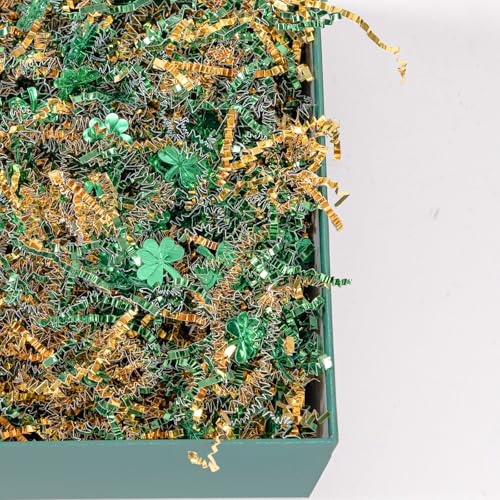 8.8oz Christmas Metallic Red Green Paper Shred W861509
