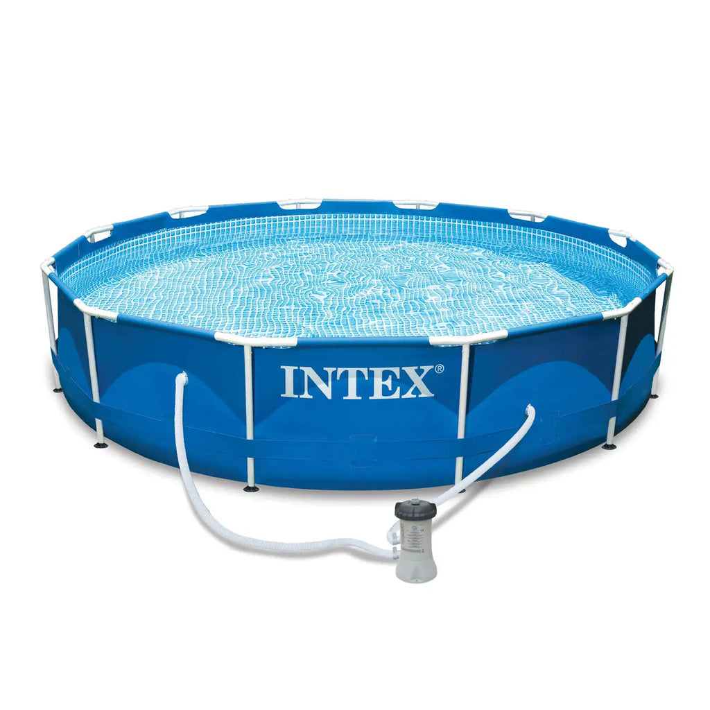 12'x30 Metal Frame Swimming Pool with Filter Pump & Pool Cover K670