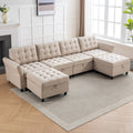 U/L Shaped Sectional Sofa Set with Storage Ottoman H509650