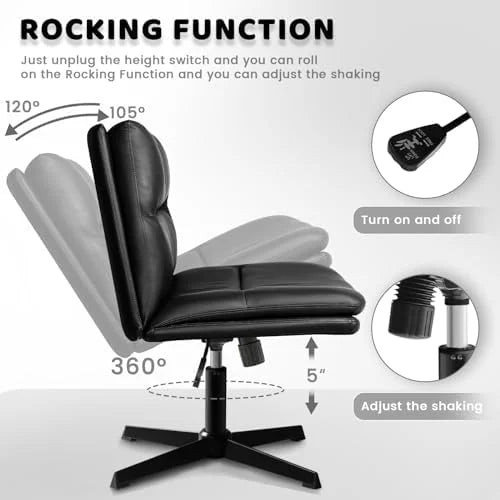Armless High-Back Wide Seat Office Desk Chair D494525