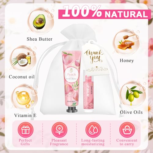 Lip Balm and Hand Cream Gift Set with Organza Bags A136